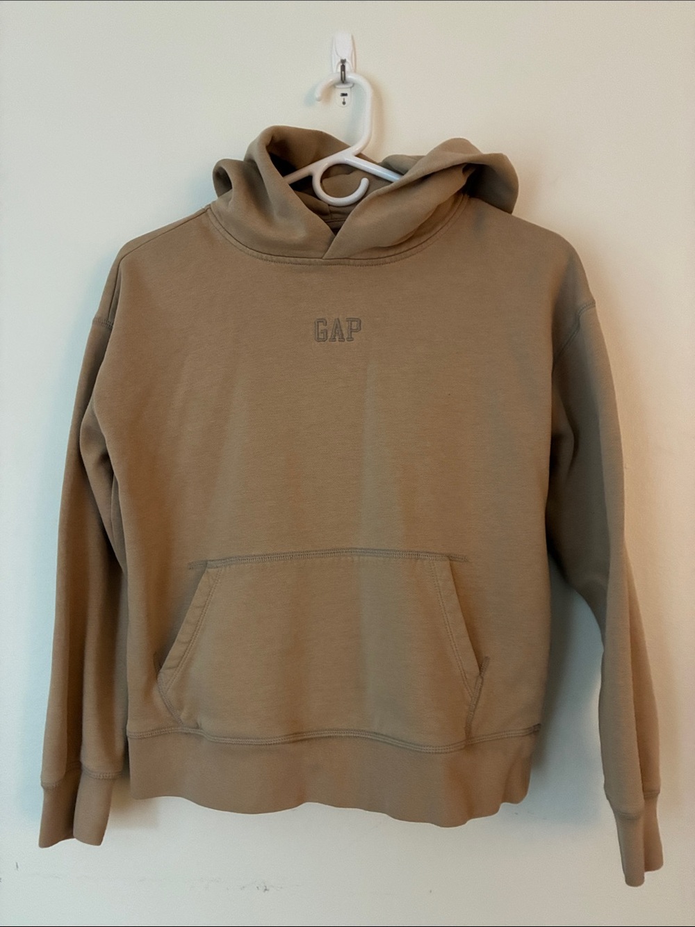 GAP Tan Pullover Hoodie with Embroidered Logo